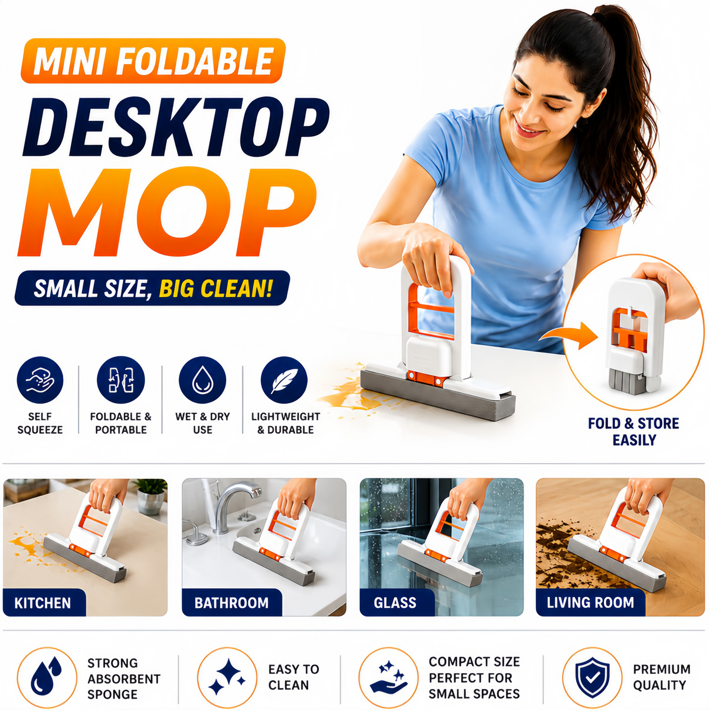 Foldable Kitchen Mop