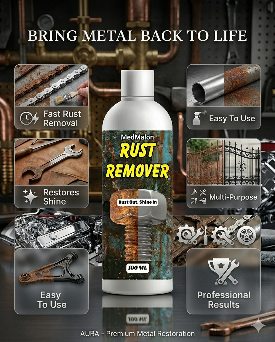 Rust Remover Spray for Metal Surfaces | Heavy Duty Rust Cleaner & Corrosion Remover |