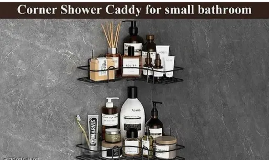Corner Bathroom Shelf | Wall Mounted Shower Caddy | Bathroom Organizer Rack | Storage Shelf for Shampoo & Toiletries
