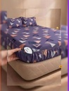 Double Bed Fitted Bedsheet with 2 Pillow Covers | All Around Elastic Bedsheet | Soft Double Bed Sheet Set