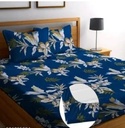Drivo Super Soft Glace Cotton All Round Elastic Fitted Bedsheet with 2 pillow covers