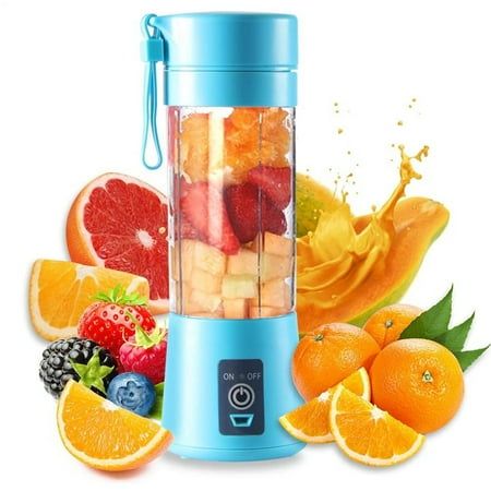Portable USB Rechargeable Blender Bottle | Mini Personal Juicer Mixer Grinder for Smoothies, Shakes & Fresh Juice | Travel Sports Blender