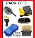 Premium Car Cleaning kit Combo Pack of 6-Microfiber Towel,Brush,Sponge....