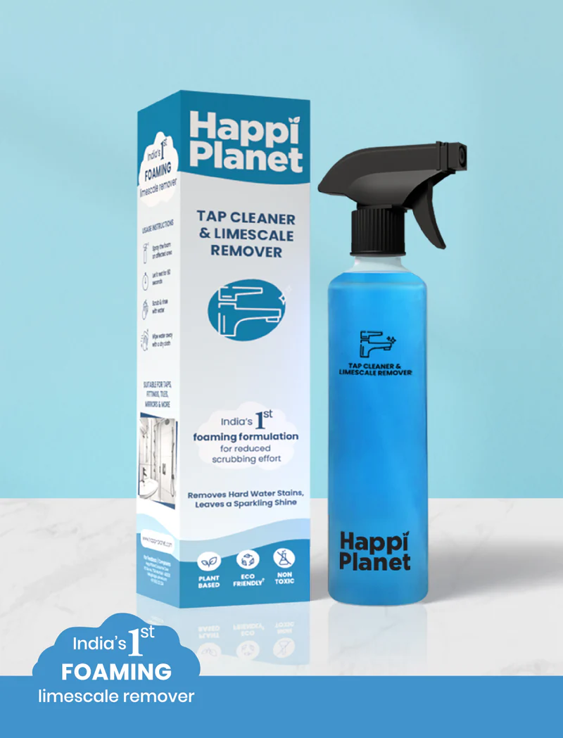 Tap Cleaner & Limescale Remover Spray | Hard Water Stain Remover for Bathroom & Kitchen | Rust, Calcium & Mineral Deposit Cleaner | Foaming Descaler Spray